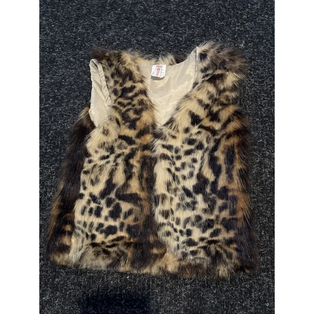 Girl's Faux Fur Leopard Print 12-18 Months